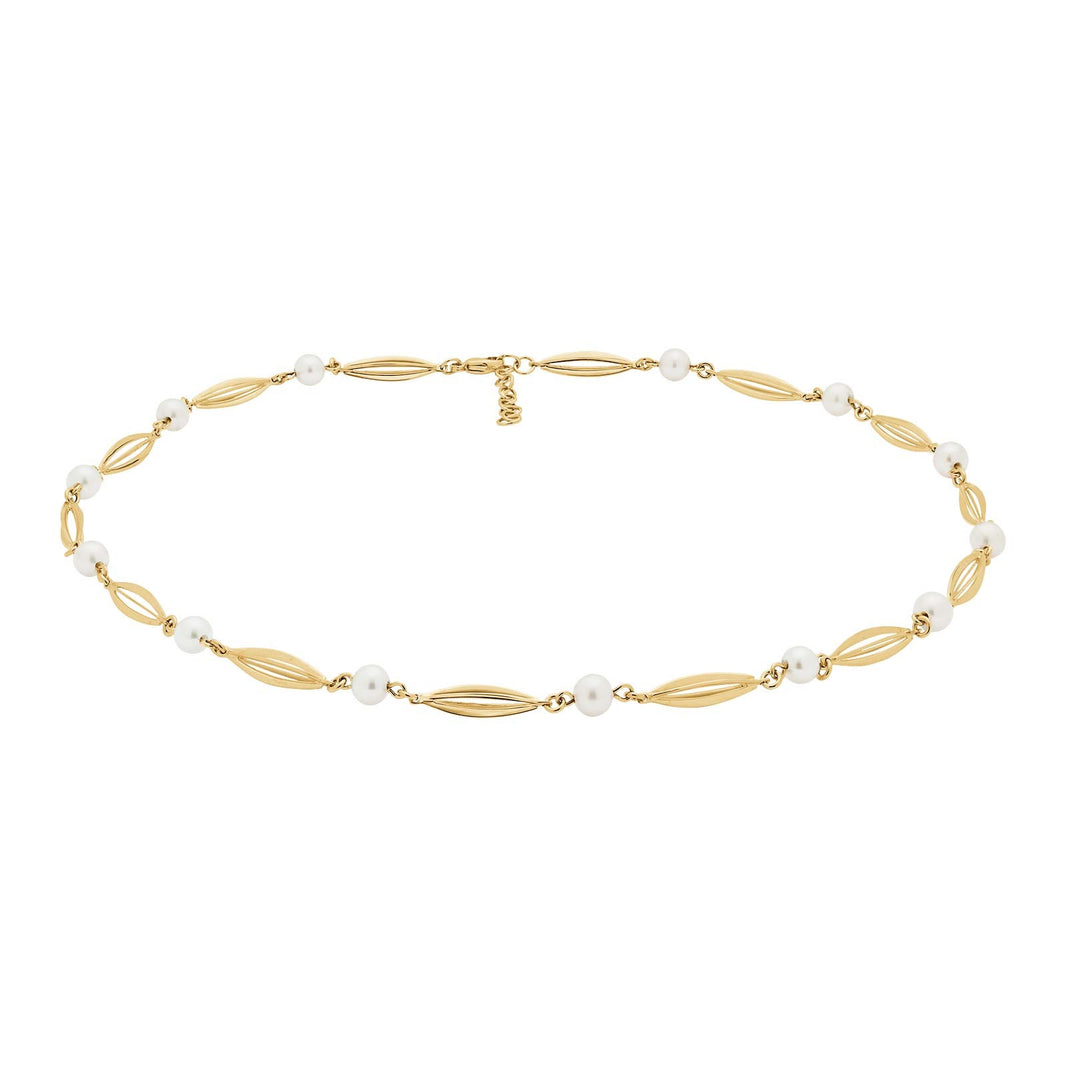 Siersbøl 14ct. gold collier cage-pearl  41+3cm