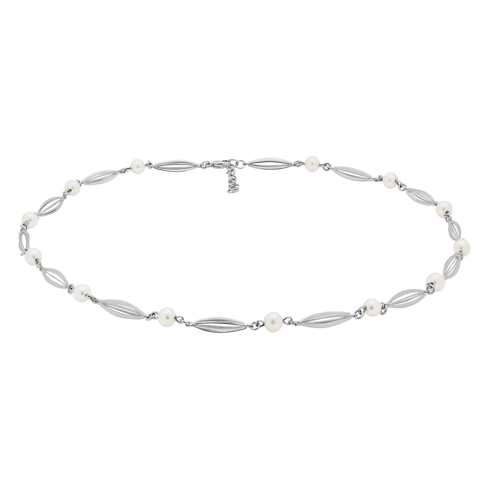 Siersbøl Silber Rhodiniertes Collier Perle 41+3cm