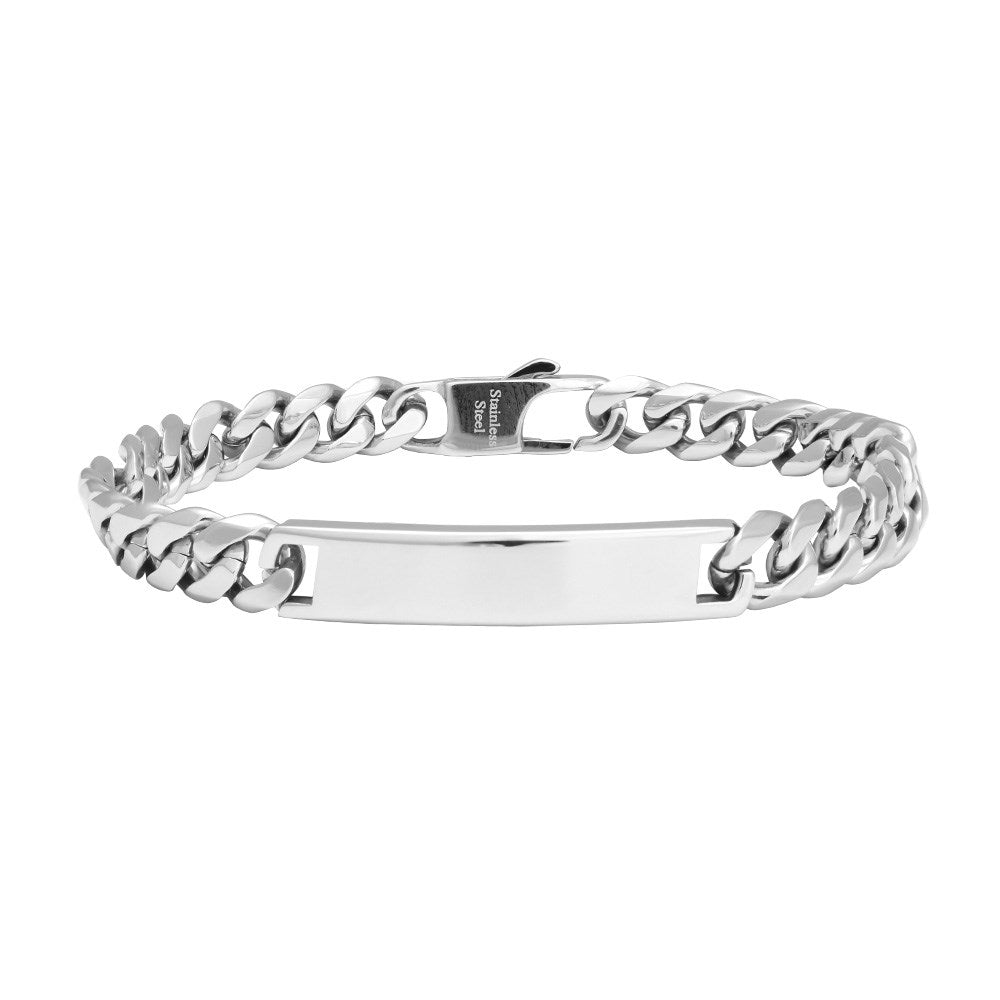 SON Armband Stahl mit Plättchen Rohling - 19