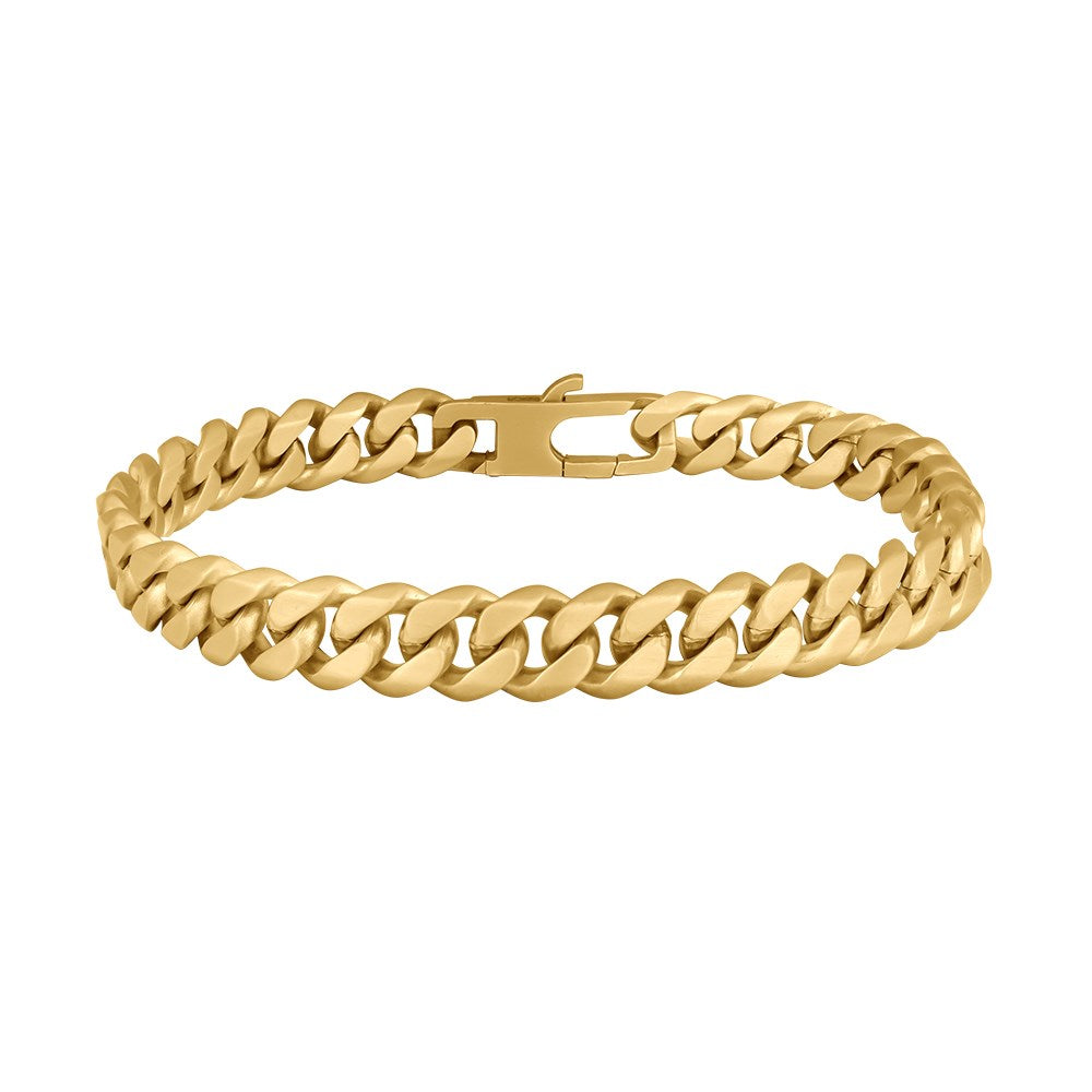 SON bracelet steel brushed IPGold