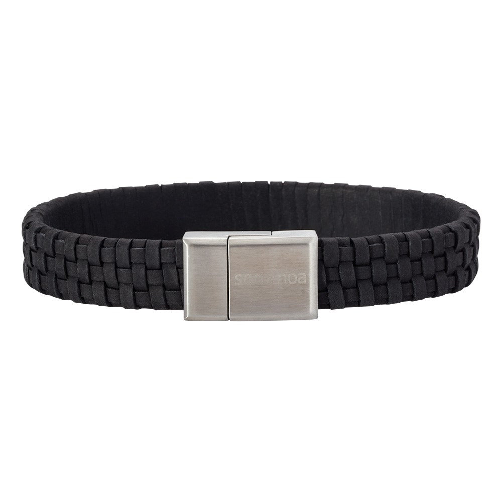 SON Armband schwarzes Kalbsleder 12mm - 23