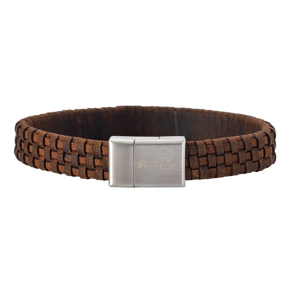 SON Armband braunes Kalbsleder 12mm - 23