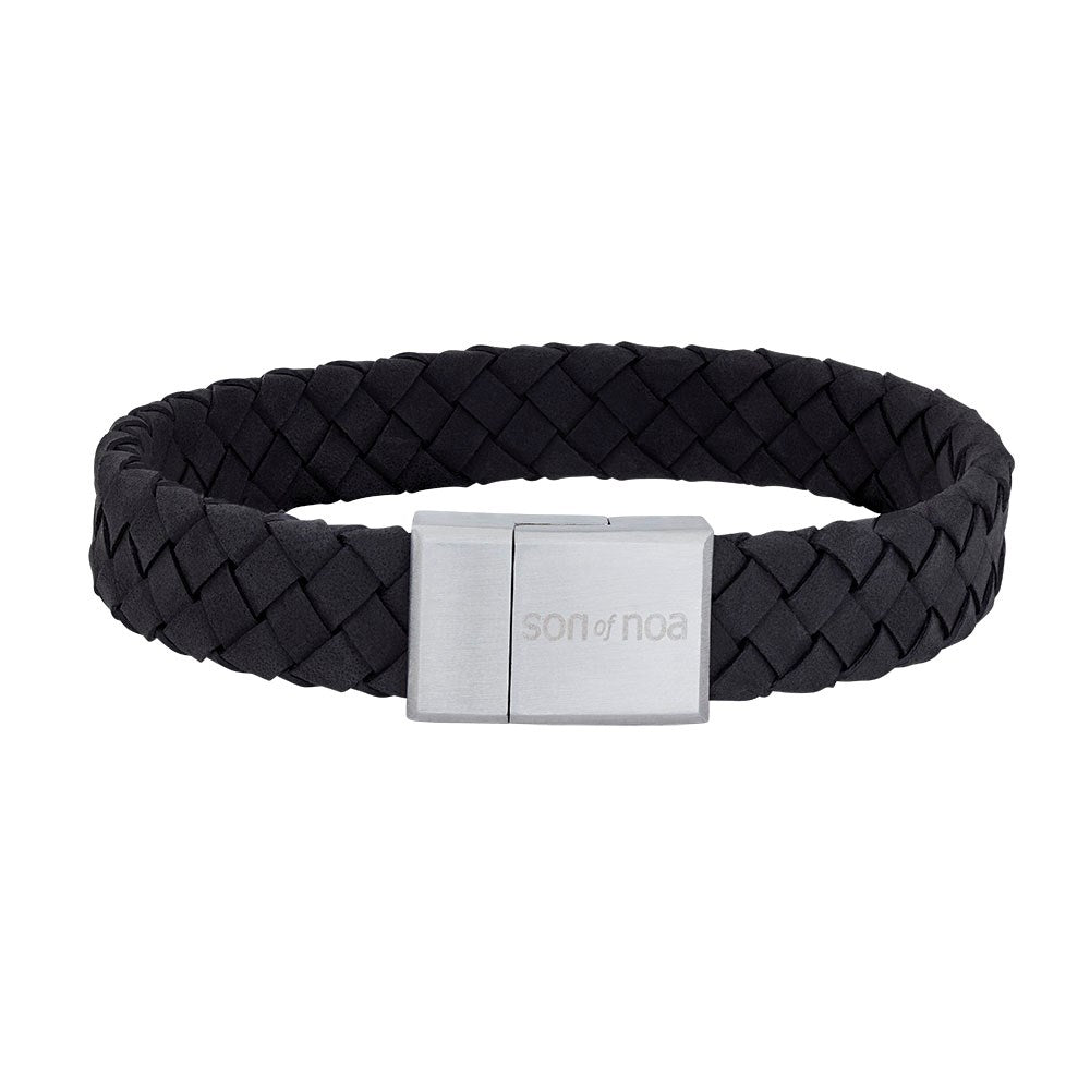 SON Armband schwarzes Kalbsleder 12mm - 23