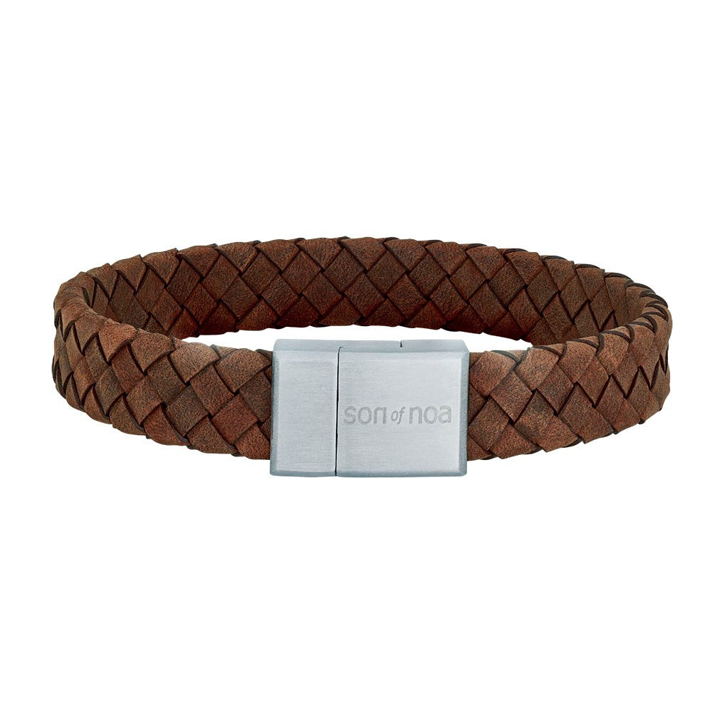 SON Armband braunes Kalbsleder 12mm - 23