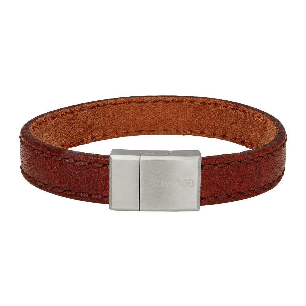 SON Armband braunes Kalbsleder 12mm - 23