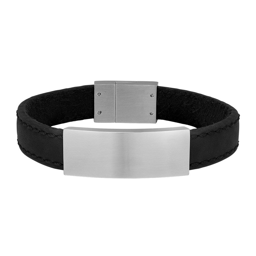 SON Armband schwarzes Kalbsleder 12mm - 23
