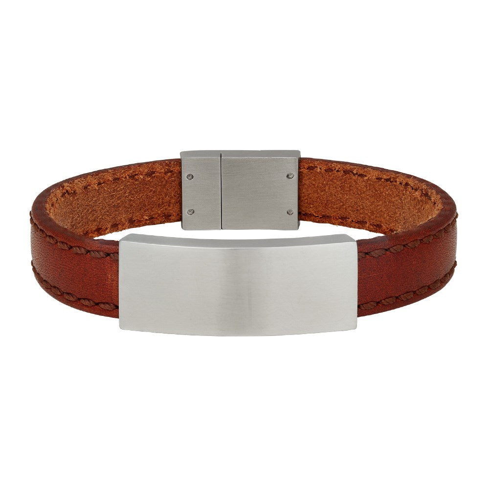 SON Armband braunes Kalbsleder 12mm - 23