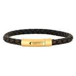 SON bracelet dark brown calfskin IPG