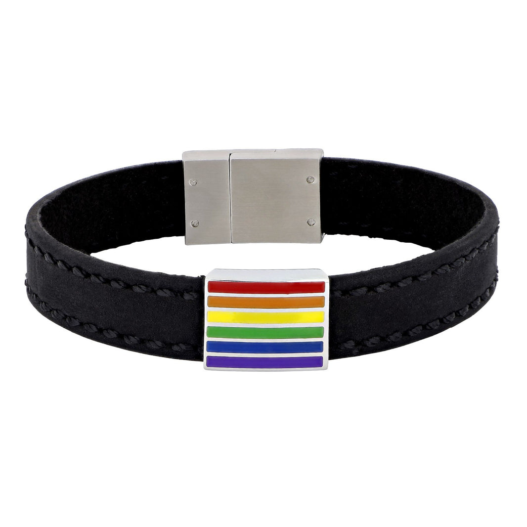 SON Armband schwarzes Kalbsleder LGBT
