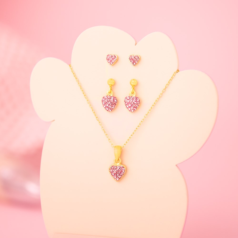 Verg. Silberhalskette Herz m/rosa cz