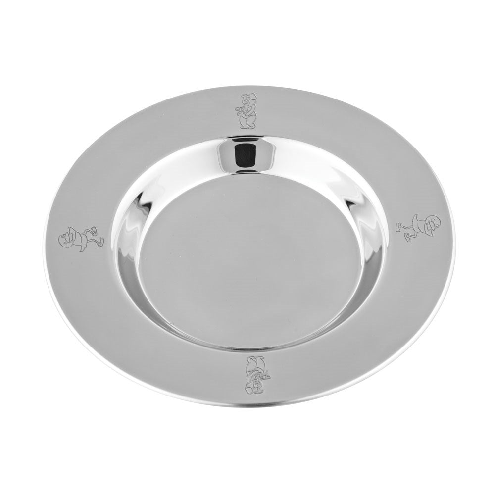 Rustfri stål tallerken m. Bamse & Kylling