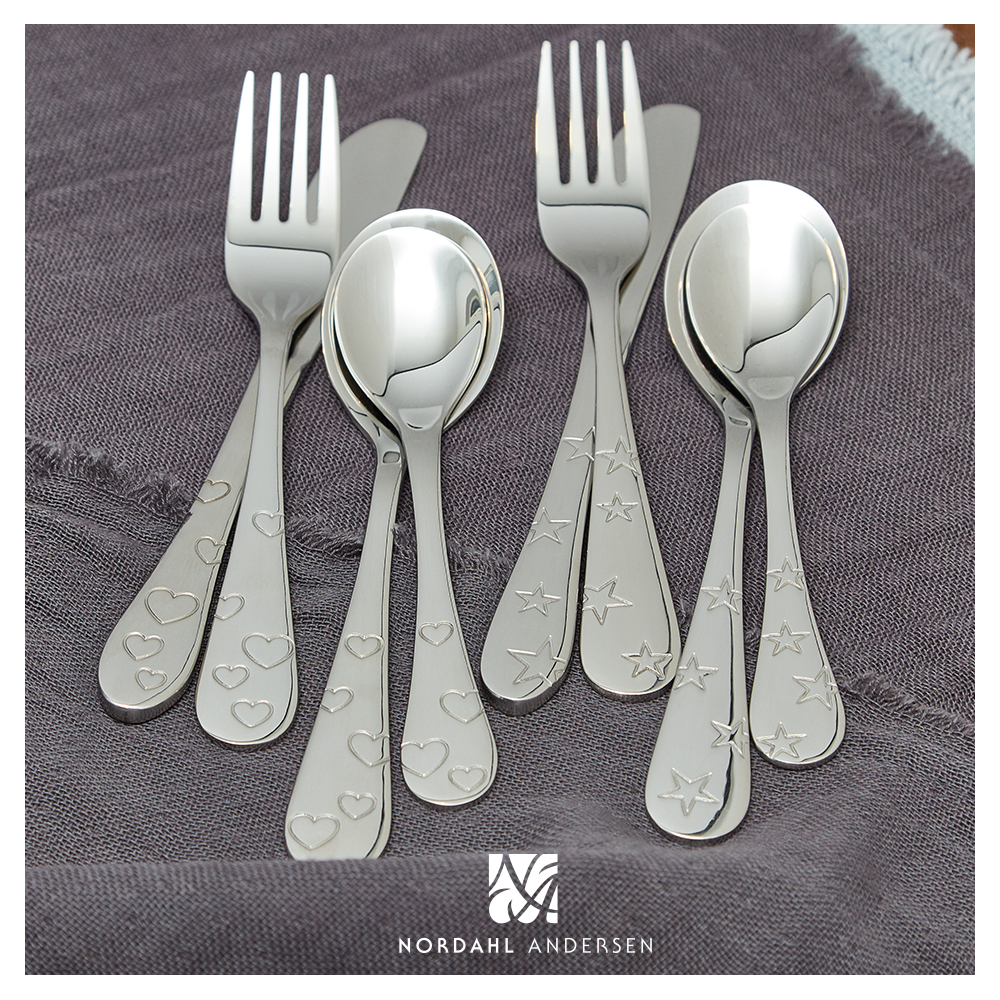 Rustfrit stål bestik m. stjerner