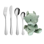 Kinderbesteck Edelstahl m. Drache inkl. Teddy