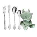 Kinderbesteck Edelstahl m. Drache inkl. Teddy