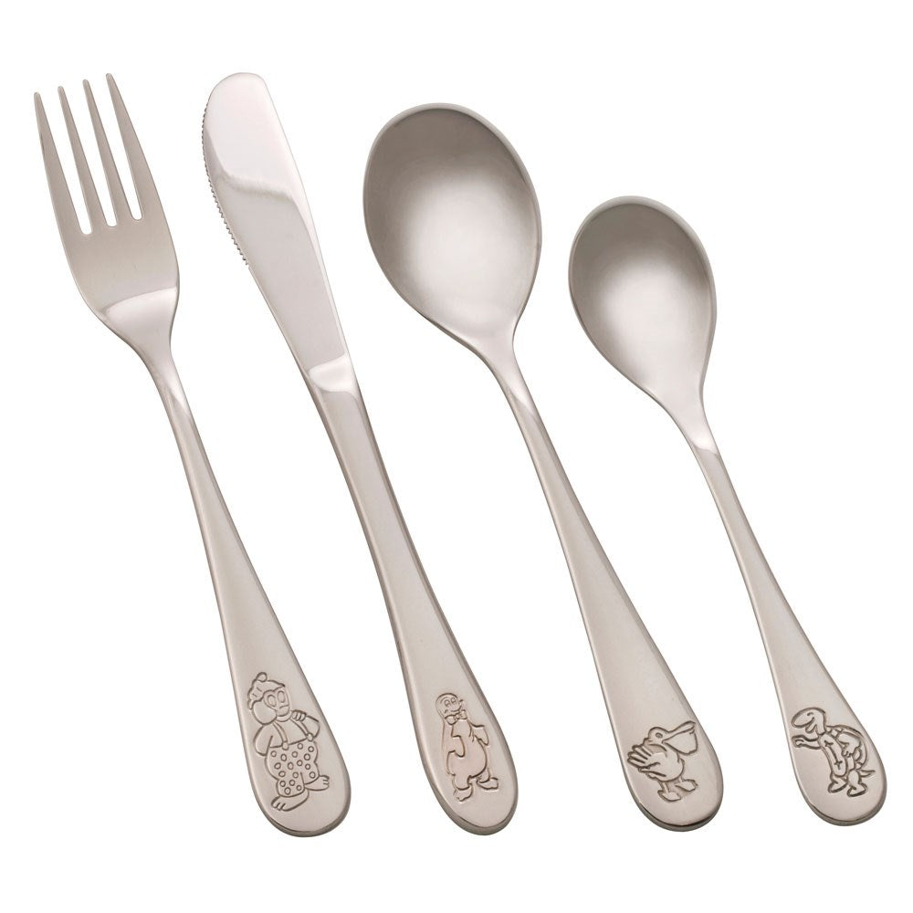 Rustfrit stål bestik m. Rasmus Klump & venner