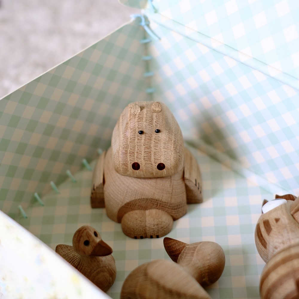 Holzfigur, Nilpferd 8cm