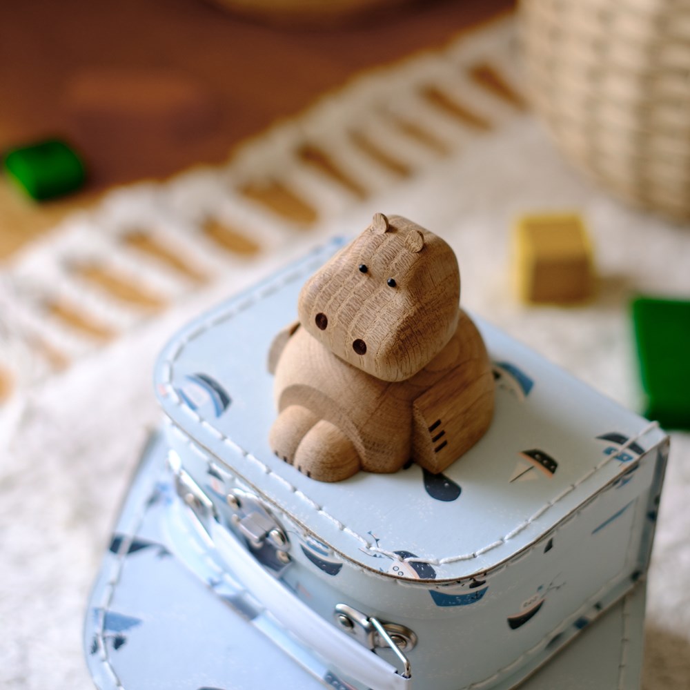 Holzfigur, Nilpferd 8cm