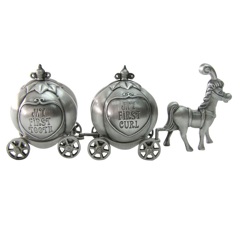 Box Tooth/curl pumpkin carriage pewter plated