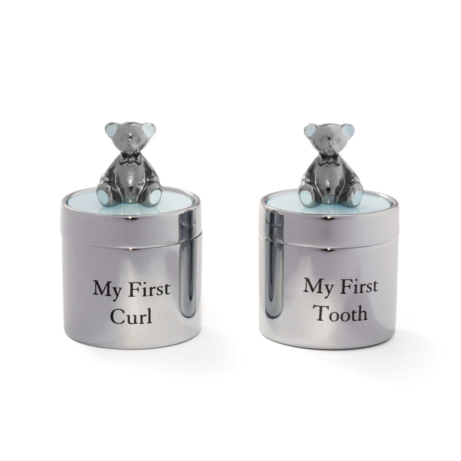 Chrome plated first tooth/curl boxes blue