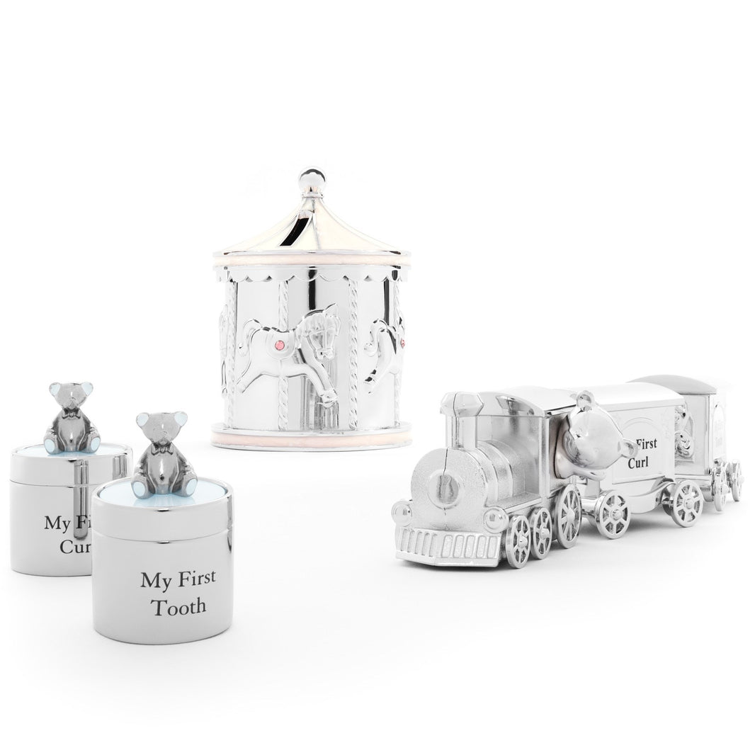 Verchromte Mein erster Zahn/Haarlock rosa