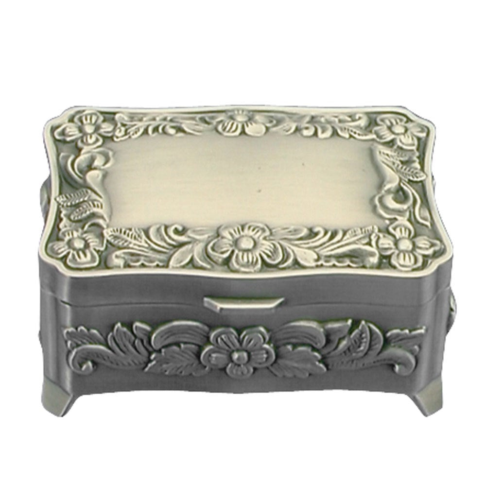 Fortinnet smykkeskrin m. blomster