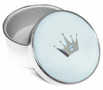 Box with crown chromeplated /blue