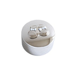 Chromeplated box w. shoes - blue