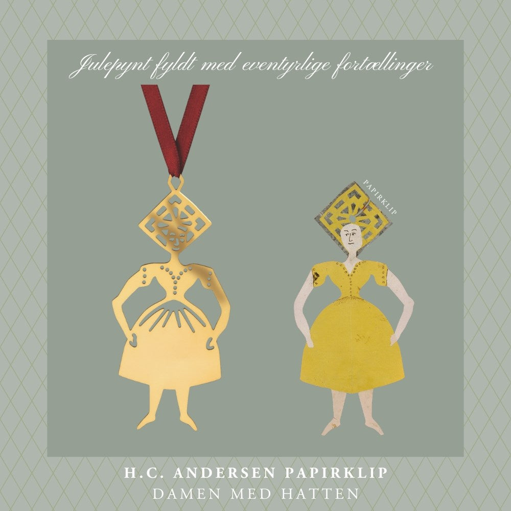 Anhänger - Dame mit Hut - vergoldet