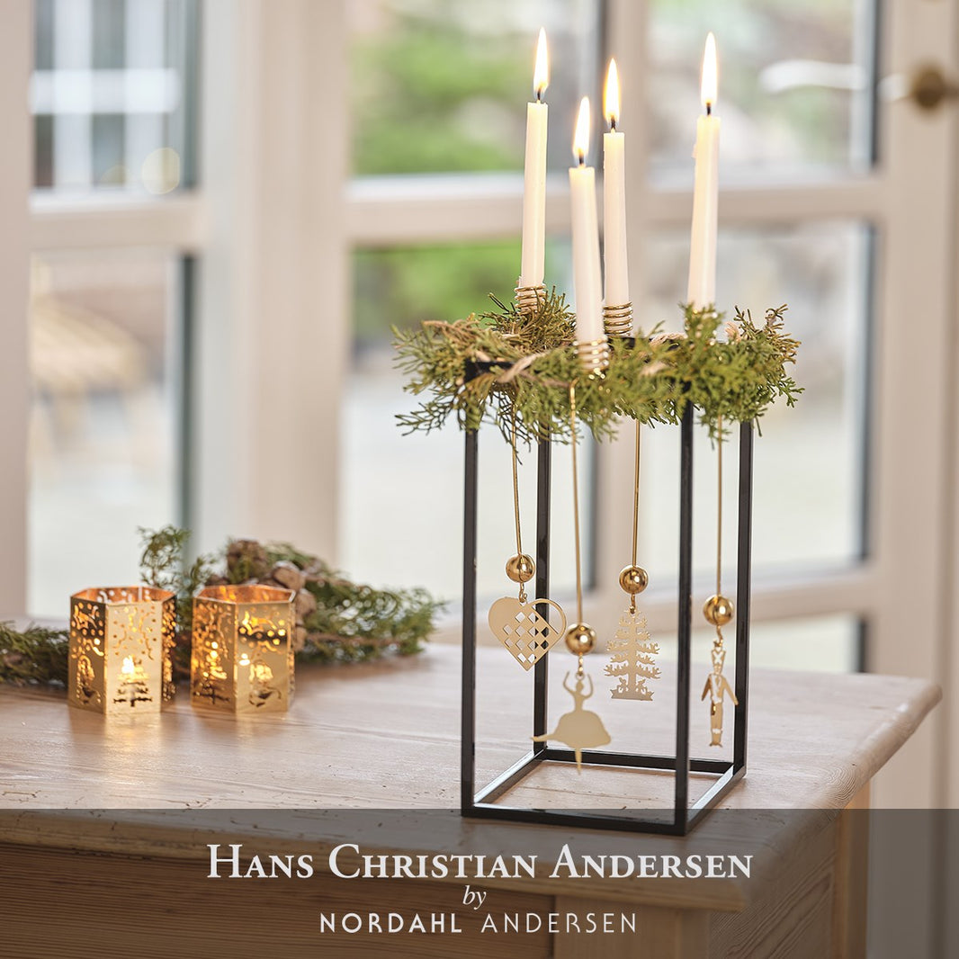 Candle holder - fir tree - gold-plated