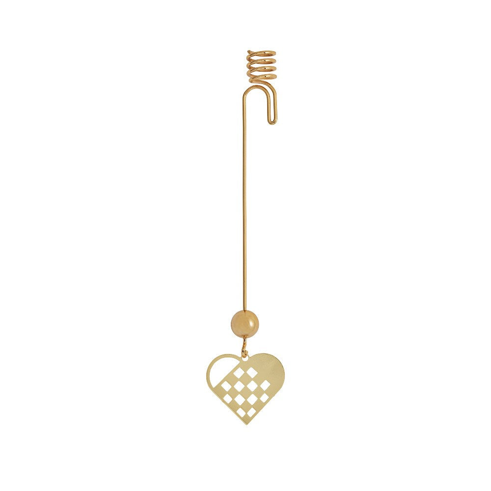 Candle holder - Heart - gold-plated