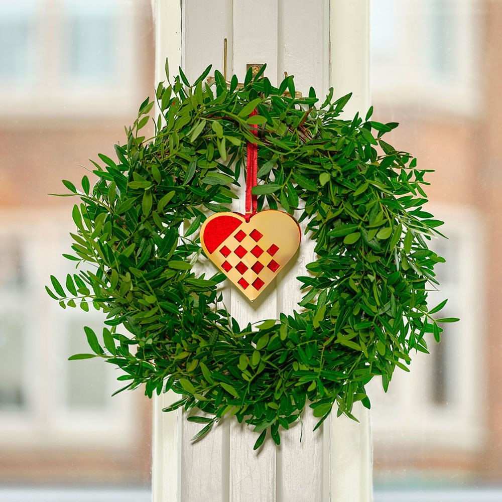 Weihnachtsherz miniatur 5 cm - vergoldet