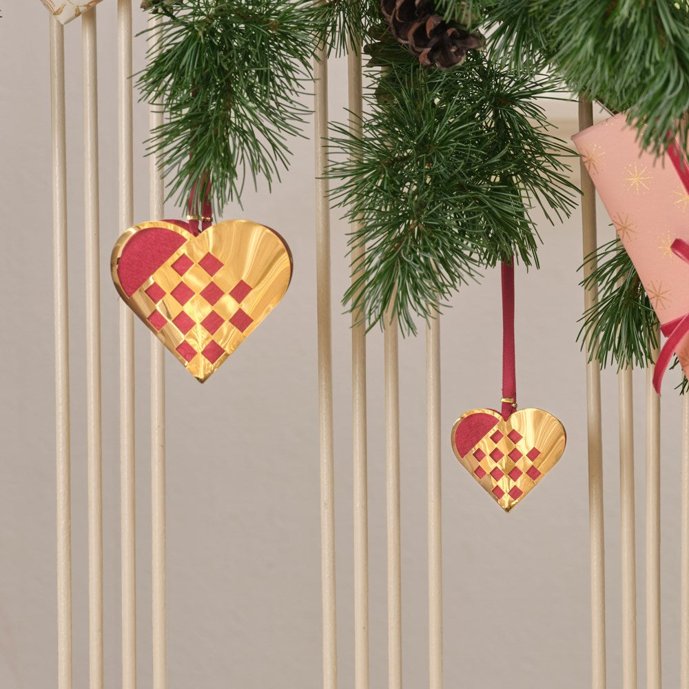 Weihnachtsherz miniatur 5 cm - vergoldet