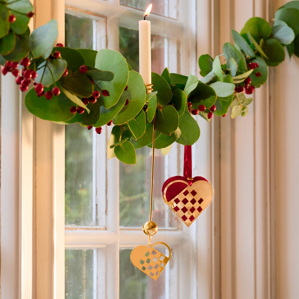 Weihnachtsherz miniatur 5 cm - vergoldet