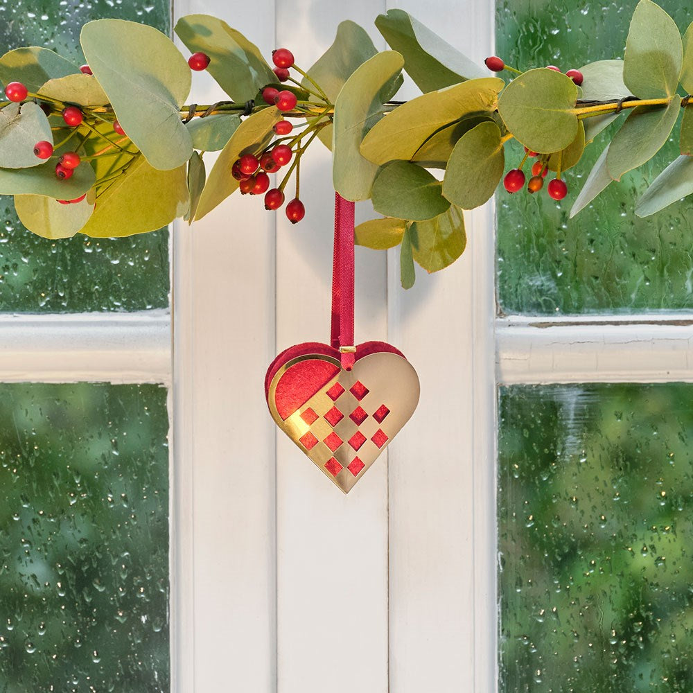 Weihnachtsherz miniatur 5 cm - vergoldet