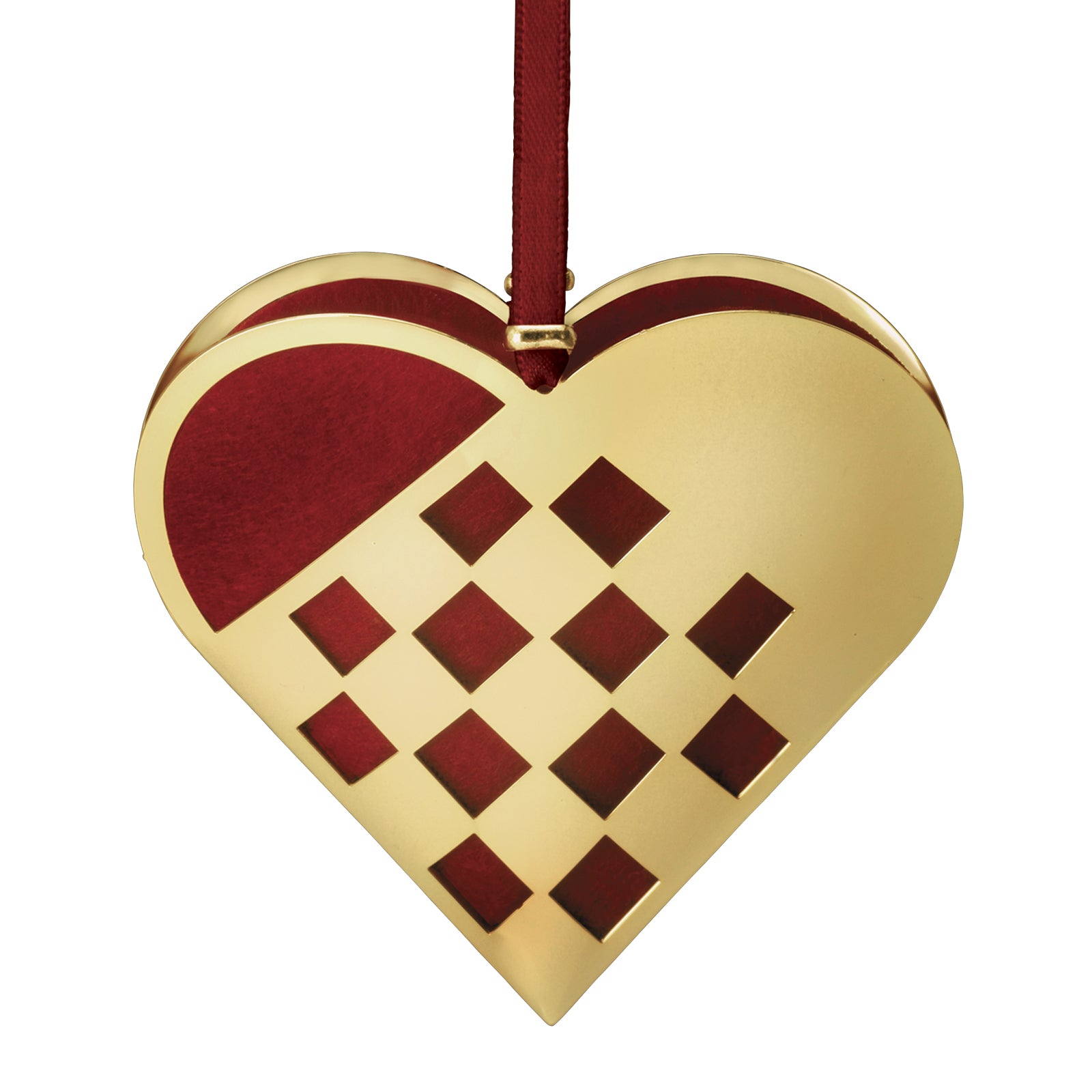 Christmas heart XL 20cm braided heart 18k gold pl.