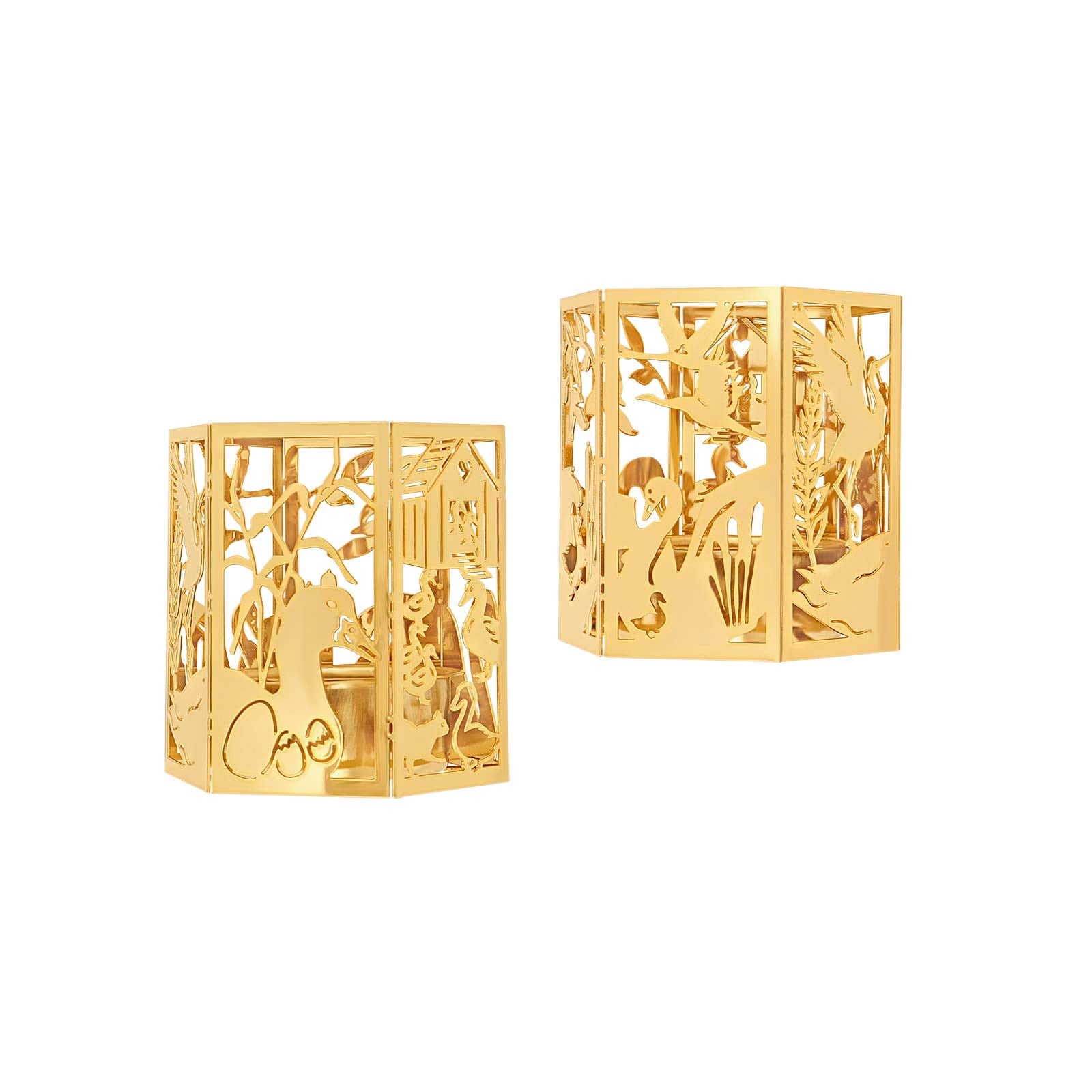 2-pk lysestage - Den grimme ælling - 18k fg