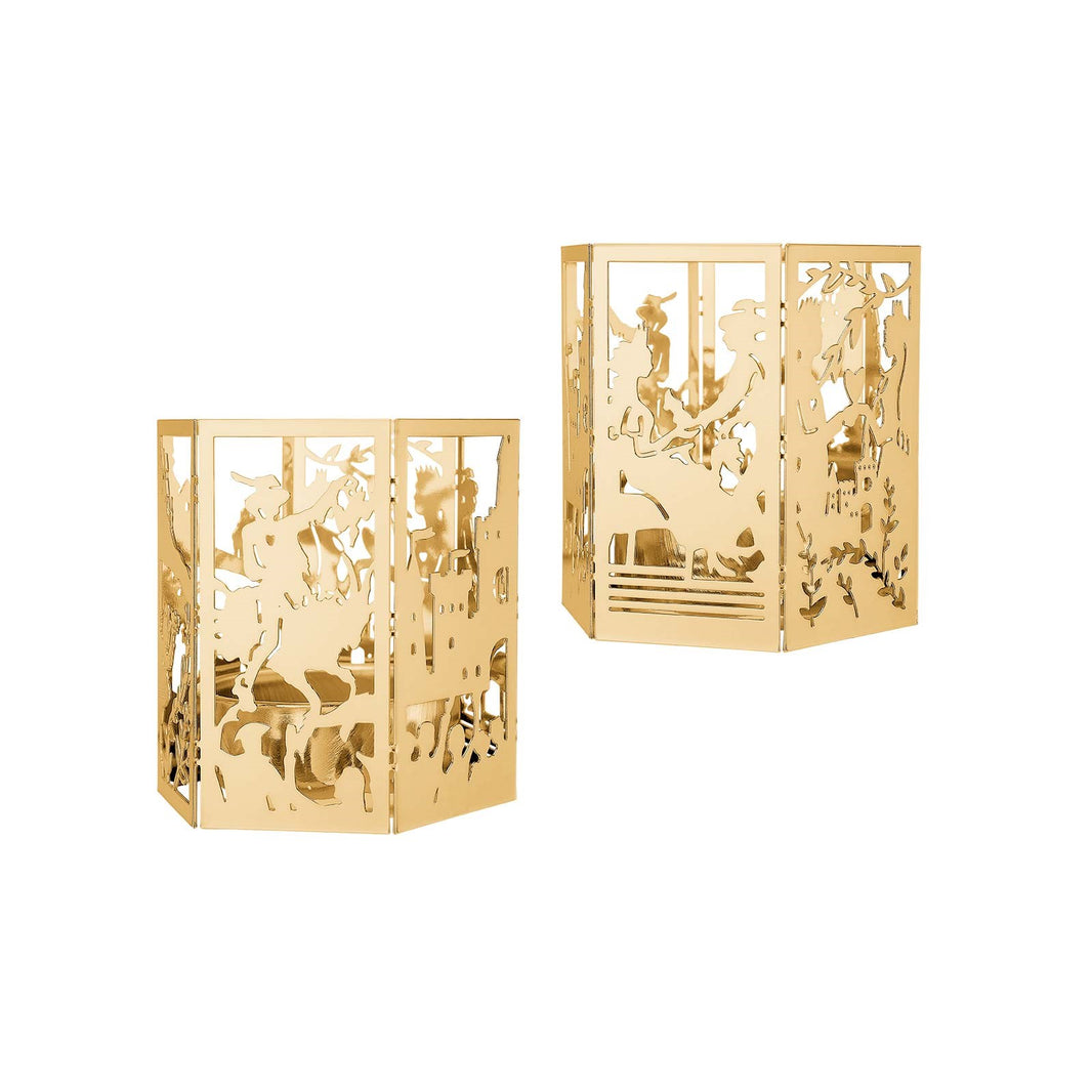 2pcs Candleholder - Clumsy Hans - 18k gold pl.