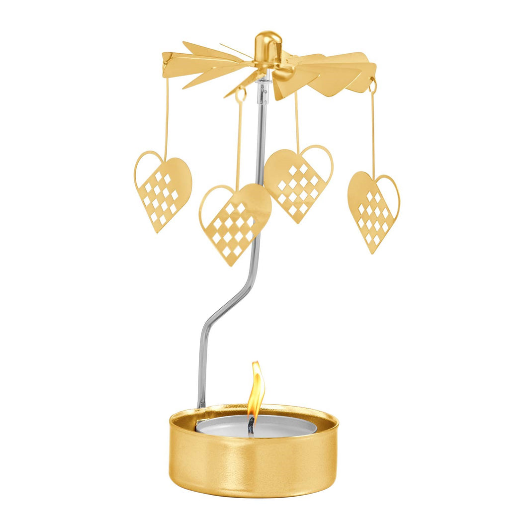 Rotary Candle Holder w. Christmas hearts