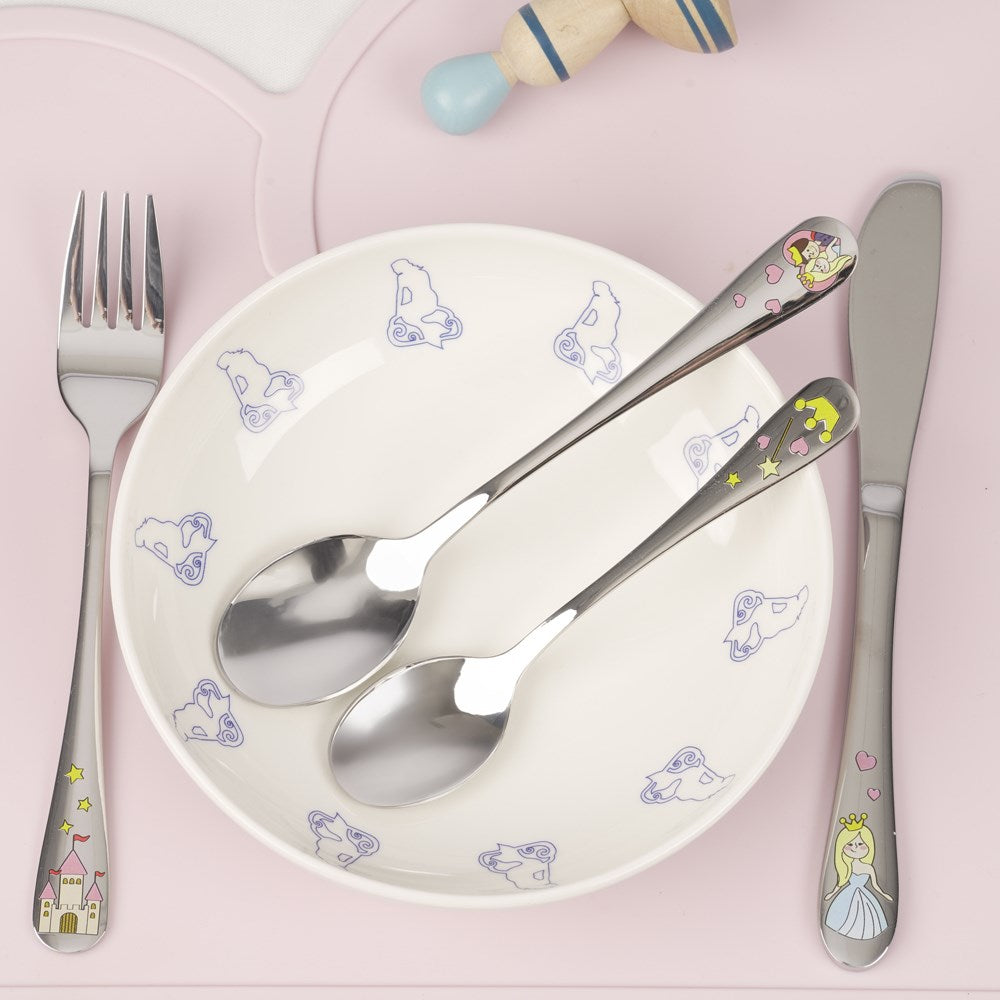 Rustfrit stål bestik Prinsesse m. emalje