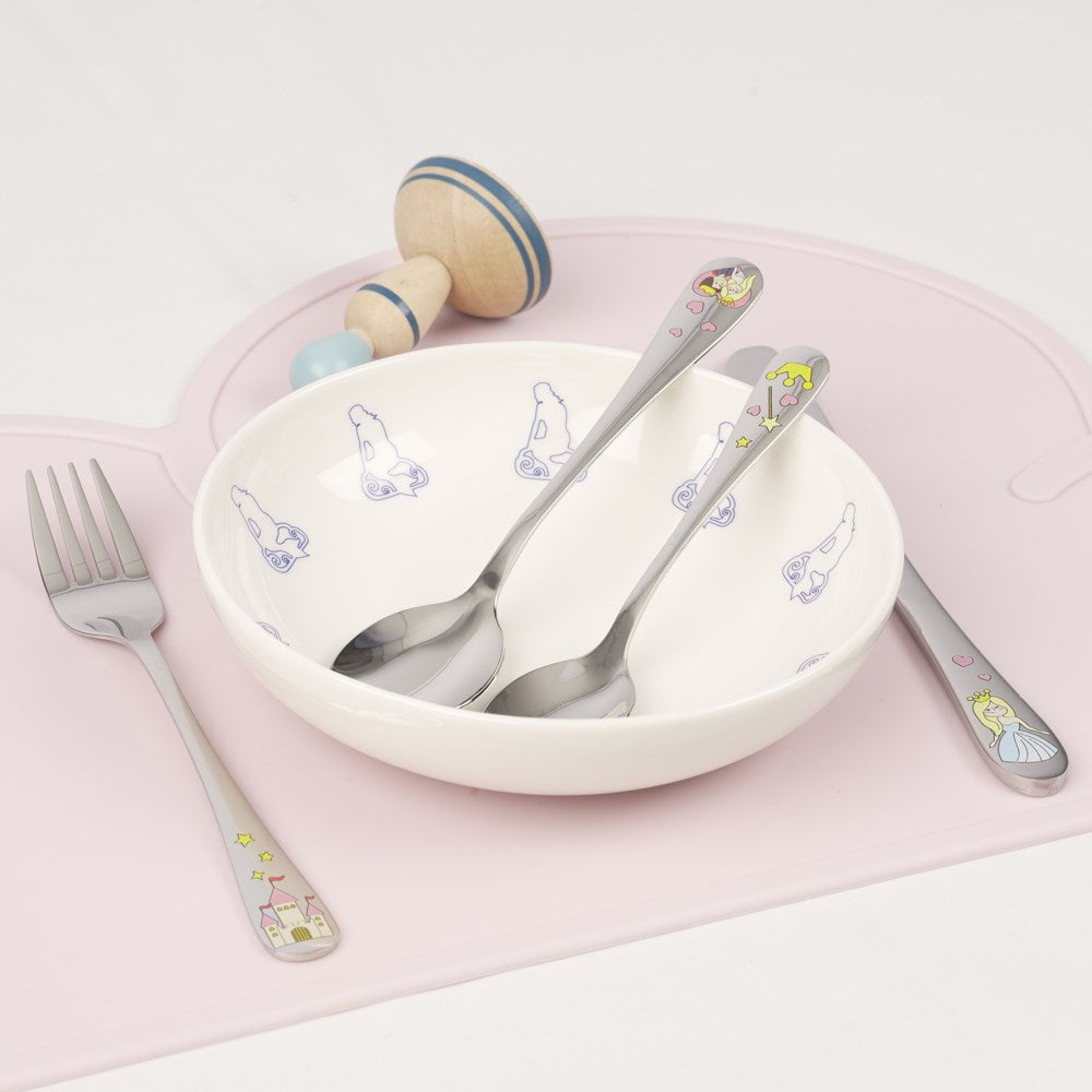 Rustfrit stål bestik Prinsesse m. emalje