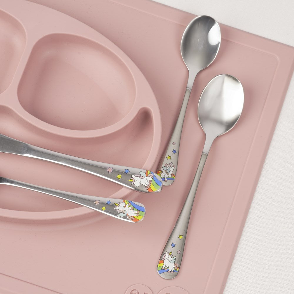Stainless steel cutlery Unicorn w. enamel