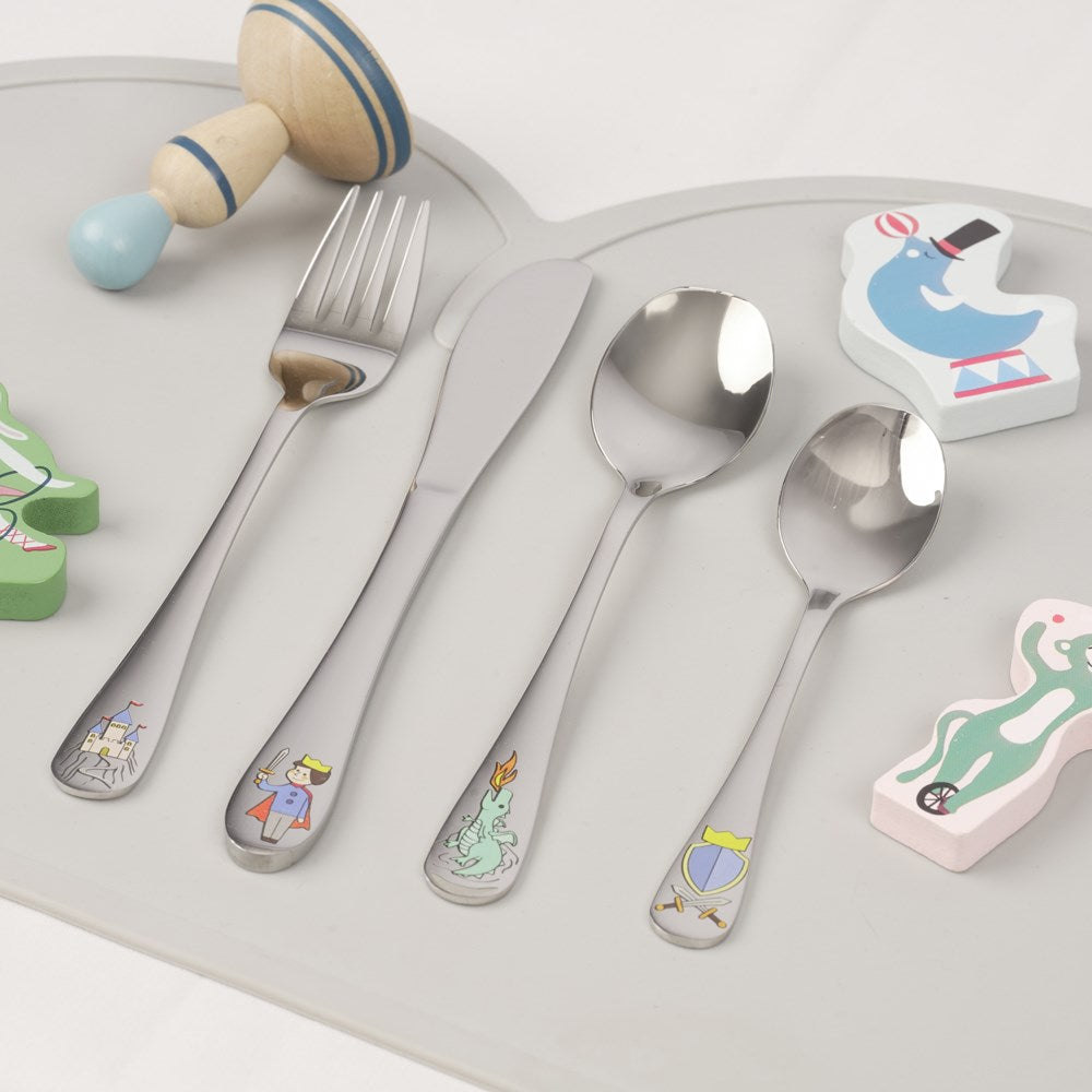 Rustfrit stål bestik Prins m. emalje