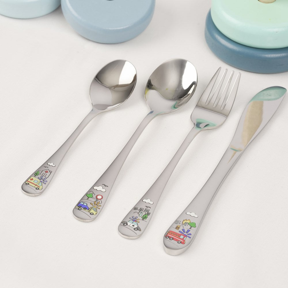 Rustfrit stål bestik Redningskøretøj m. emalje