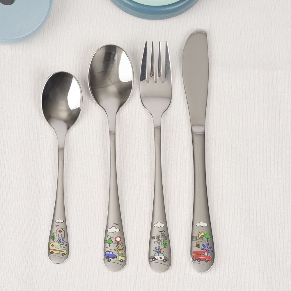 Rustfrit stål bestik Redningskøretøj m. emalje