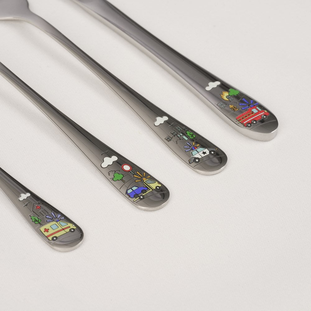 Rustfrit stål bestik Redningskøretøj m. emalje