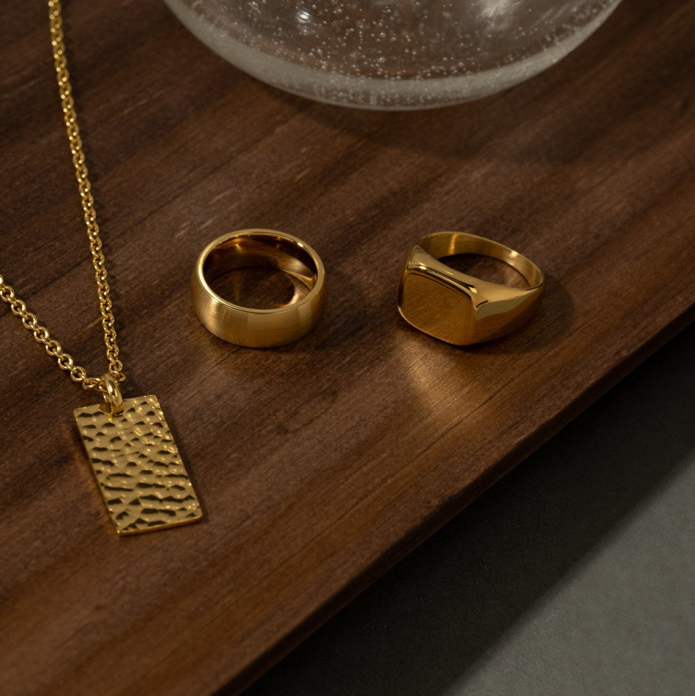 SON chain steel IP gold with plate