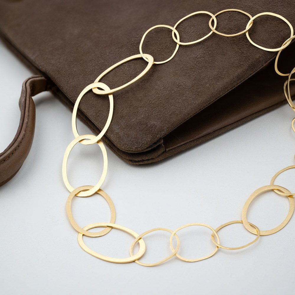 925/- necklace, gp satin, 1,57 + 1,18 in.