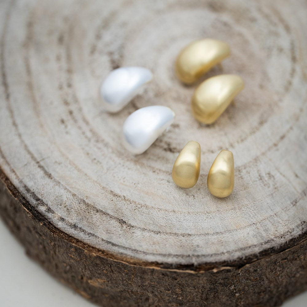 925/- Ohrringe, mattiert