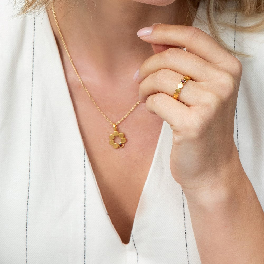 925/- Ring, fg matt/glossy, Garnet 0.15ct