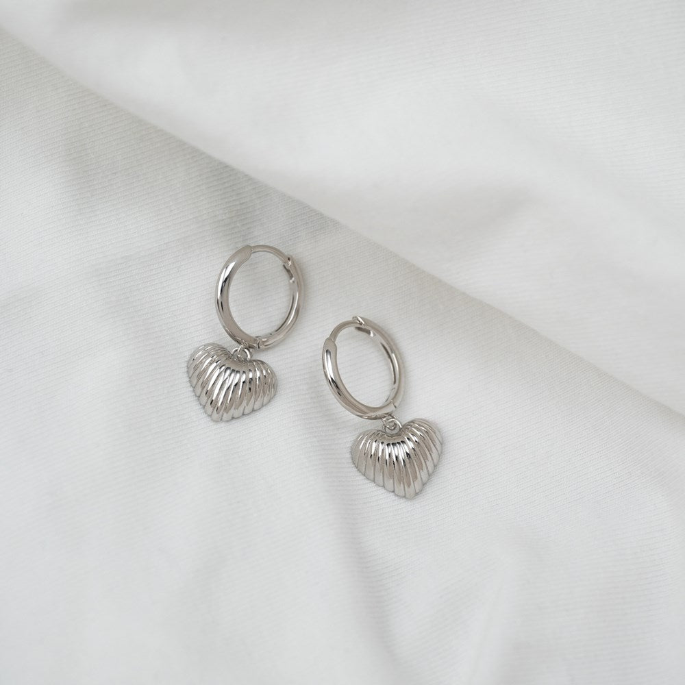 Silver earrings heart BREEZE52